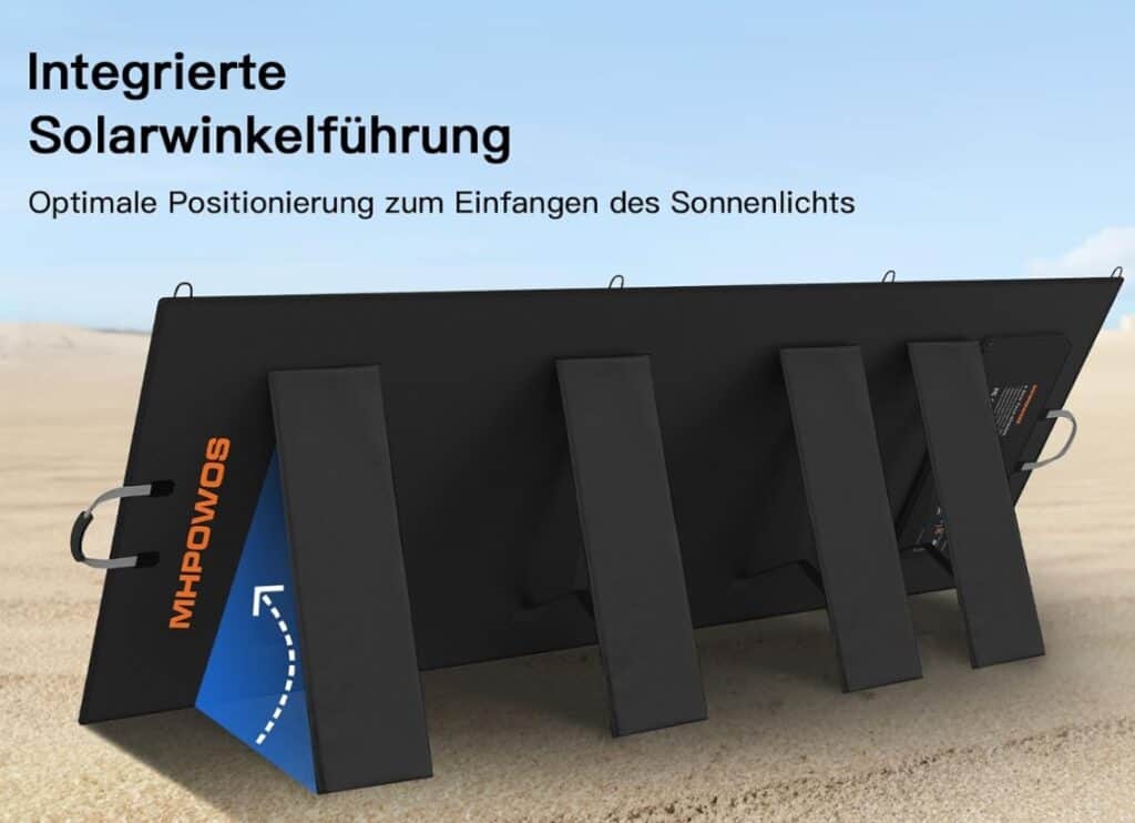 Grafische Darstellung der integrierten Solarwinkelführung des MHPOWOS Solarmoduls