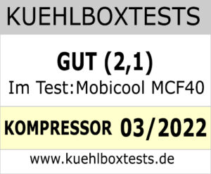 Testnote Siegel Mobicool MCF40 Kompressor-Kühlbox
